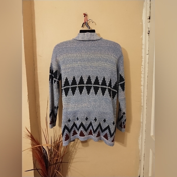 Urban Outfitters Ecoté Blue,Black,Red Women's Artez Open Front Sweater Sz Small - Picture 3 of 12